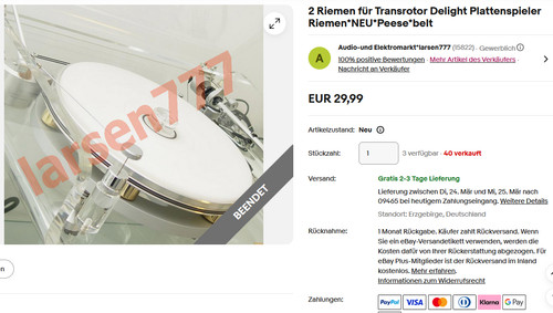 Riemen für transrotor - 2,